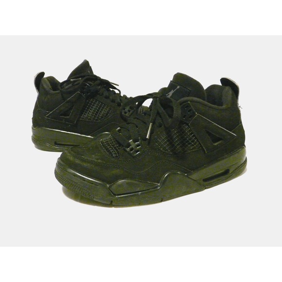 Jordan Black Cat 4 Size 6.5Y All Black Used No Box 408452-010 - Picture 3 of 15